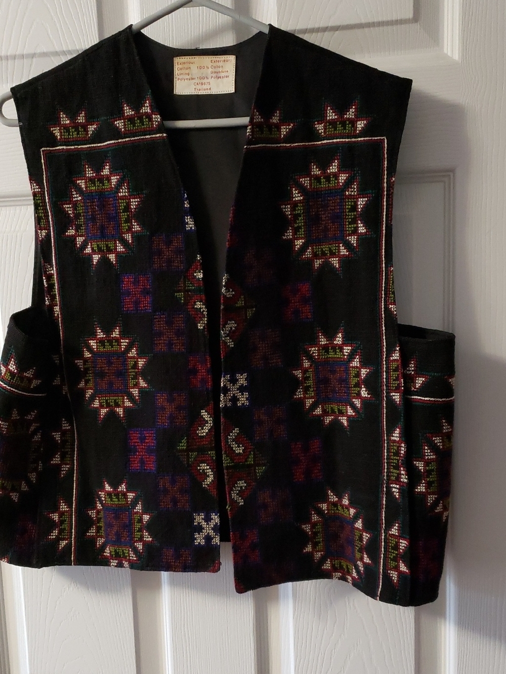 Embroidered Black Southwestern Vest